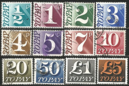 410 G-B 1970-75 Postage Dues Lightly Cancelled (GB-239) - Strafportzegels