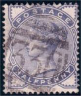 410 G-B 1884 Halfpenny Slate Blue (GB-54) - Usati