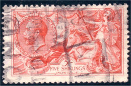 410 G-B Britannia Five Shilling Carmine Rose (GB-21) - Used Stamps