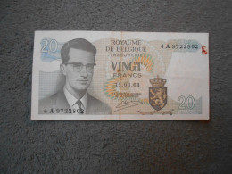 Ancien Billet De Banque Belgique 20 Francs 1964 - Autres & Non Classés