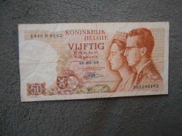 Ancien Billet De Banque Belgique 50 Francs 1966 - Andere & Zonder Classificatie