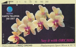 INDONESIA - Orchids/Phalaenopsis Sport Moon, Say It With Orchid, 02/95, Used - Indonesië