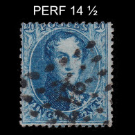 BELGIUM.1865.K. Leopold I.20c.YVERT 15B.CANCEL 217.PERF 14 ½ - 1863-1864 Medaillen (13/16)