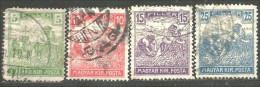 494 Hongrie 4 Different 1916 Harvesting Wheat Récolte Blé Weizen Ernten Tarwe Oogsten Grano (HON-409) - Used Stamps