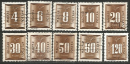 494 Hongrie 1951 Taxe Postage Due 10 Differents (HON-145) - Postage Due