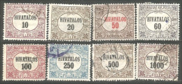 494 Hongrie Taxe Postage Due 8 Differents (HON-139) - Port Dû (Taxe)