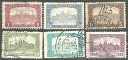 494 Hongrie 1916 Parlement Budapest Parliament 6 Differents (HON-126) - Used Stamps