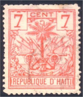 478 Haiti 7c Orange Perf 13 Armoiries Coat Of Arms (HAI-31) - Timbres