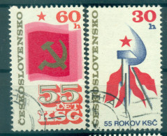 Tchécoslovaquie 1976 - Y & T N. 2165/66 - Parti Communiste Tchécoslovaque (Michel N. 2321/22) - Usados