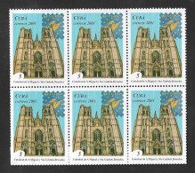 SE)2001 CUBA, CATHEDRAL OF SAINT MICHAEL AND ST. GÚDULA BRUCELAS, BELGIUM, B/6 MNH - Usados