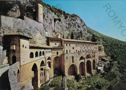 CARTOLINA  C3 SUBIACO,ROMA,LAZIO-SACRO SPECO-STORIA,MEMORIA,CULTURA,RELIGIONE,IMPERO ROMANO,BELLA ITALIA,VIAGGIATA 1985 - Kirchen