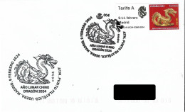 SPAIN. POSTMARK. CHINESE LUNAR YEAR. DRAGON. USERA. MADRID. 2024. ATM - Other & Unclassified
