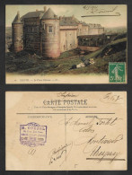 SE)1911 FRANCE, POSTCARD THE OLD CASTLE, DIEPPE, SEEDER, CIRCULATED TO MONTEVIDEO- URUGUAY, VF - Usati