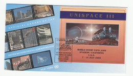 SPACE World EXPO EVENT COVER Fdc United Nations Miniature Sheet Stamps Cover Anaheim Usa - America Del Nord