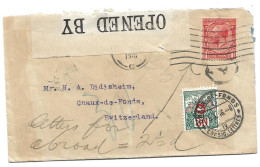 221 - 38 - Enveloppe Envoyée De GB En Suisse 1916 - Censure - Ti9mbre Taxe Suisse - Postage Due