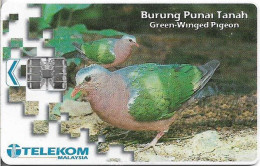 Malaysia - Telekom Malaysia (chip) - Birds - Burung Punai Tanah, Chip SC7, 5RM, Used - Malesia