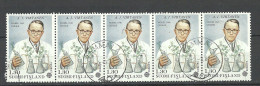 FINLAND FINNLAND 1980 O VAMMALA Michel 868 As 5-stripe Europa Cept A. Virtanen Nobel Prize Chemie - Oblitérés