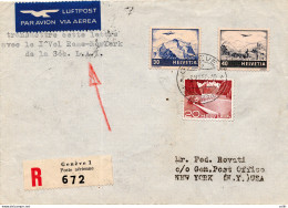 L.A.I. I° Volo (Svizzera) Roma/New York Del 5.7.50 - Aerogramma - Poste Aérienne