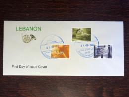 LEBANON FDC COVER 2001 YEAR RED CROSS GENEVA CONVENTION HEALTH MEDICINE STAMPS - Liban