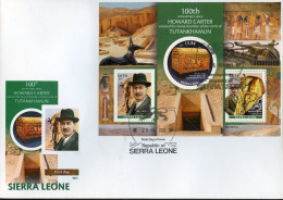 Sierra Leone 2023, 100th Tutankhamun's Tomb Discovery, Shape, BF In FDC - Sierra Leone (1961-...)