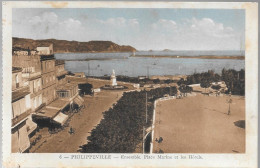 CPA-1931-ALGERIE-PHILIPPEVILLE-Ensemble-Place Marine Et Les Hotels-TBE - Skikda (Philippeville)