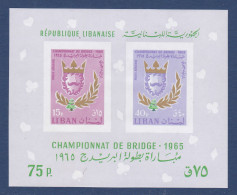 LIBAN BLOC N°   18 ** MNH Neuf Sans Charnière, TB  (CLR175) Championnat De Bridge - 1965 - Liban