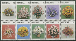 Kolumbien 1982 Blumensträuße Zehnerblock 1579/88 ZD Postfrisch (C11797) - Colombie