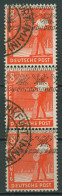 Bizone 1948 II. Kontr.-ausgabe Bandaufdruck 38 I Senkr. 3er-Streifen Gestempelt - Oblitérés