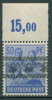 Bizone 1948 II. Kontrollrat Bandaufdruck Platte Oberrand 48 I P OR Ndgz Postfr. - Nuovi