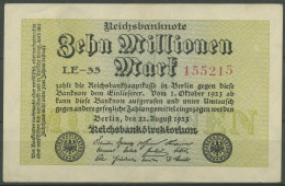 Dt. Reich 10 Millionen Mark 1923, DEU-118g FZ LE, Leicht Gebraucht (K1218) - 10 Mio. Mark