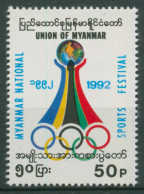 Birma (Myanmar) 1992 Sportfest Olympische Ringe 310 Postfrisch - Myanmar (Birma 1948-...)