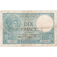 France, 10 Francs, Minerve, 1939, A.70180, TB, Fayette:07.04, KM:84 - 10 F 1916-1942 ''Minerve''