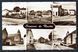 Environs De Virton. Souvenir De Ruette. Multivues. Six Vues Du Village Avec L'église St. Genèse, La Gare. - Virton