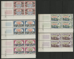 CAMEROUN N° 355 à 359 Neufs ** (MNH) Blocs De Quatre Avec Coin Datés Voir Suite - Camerún (1960-...)