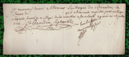 Paris - 1777 : M. Bourdon De Septenville Doit Une Somme Au Marquis De Rosmadec - Personajes Historicos