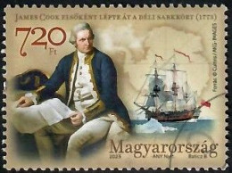 Hungary, 2023, Used, James Cook Crosses Antarctic Circle, 250 Years, Mi. Nr.6312, - Oblitérés