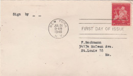 United States 1948 FDC Mailed - 1941-1950