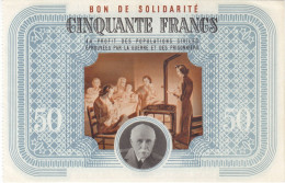 Bon De Solidarité France 50 Francs - Pétain 1941 / 1942 KL.09 NEUF - Notgeld