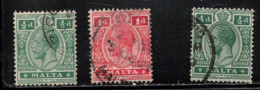 MALTA Scott # 50-1, 50 Used - KGV - Malta (...-1964)