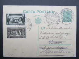 GANZSACHE Sfantul Gheorghe - Vaduz - Dornbirn Irrläufer 1933  // D*58797 - Storia Postale
