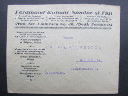 BRIEF Arad - Wien Ferdinand Kalmár  // D*58799 - Covers & Documents