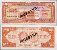 Republica Dominicana 100 PESOS Banknotes 1964 UNC P.104s SPECIMEN RAR    (11488 - Altri – America