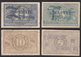Ro 250 + 251 BDL Bank Deutscher Länder 5 + 10 Pfennig 1948 Gebraucht!    (30547 - Andere & Zonder Classificatie
