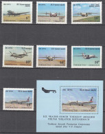 USBEKISTAN - UZBEKISTAN 1995 Mi.77-83 + Block 8 ** MNH  Flugzeuge Aus Taschkent - Ouzbékistan