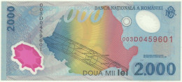 ROMANIA - 2.000 Lei - 1999 - Pick 111.a - Unc. - Série 003D - Total Solar ECLIPSE Commemorative POLYMER - 2000 - Rumania