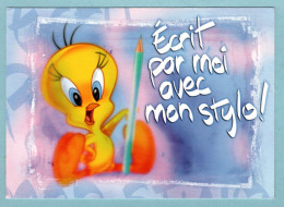 CP BD Titi -  Looney Tunes - Ecrit Moi Avec Mon Stylo - Fumetti
