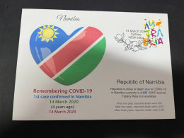 14-3-2024 (3 Y 2) COVID-19 4th Anniversary - Namibia - 14 March 2024 (with OZ Stamp) - Malattie