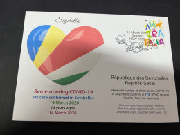 14-3-2024 (3 Y 2) COVID-19 4th Anniversary - Seychelles - 14 March 2024 (with OZ Stamp) - Malattie