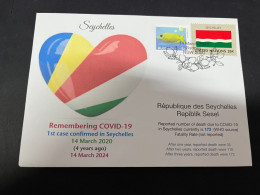 14-3-2024 (3 Y 2) COVID-19 4th Anniversary - Seychelles - 14 March 2024 (with Seychelles UN Flag Stamp) - Malattie