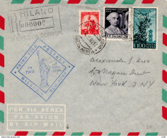 T.W.A. I° Volo Milano/New York Del 4.2.50 - Luchtpost